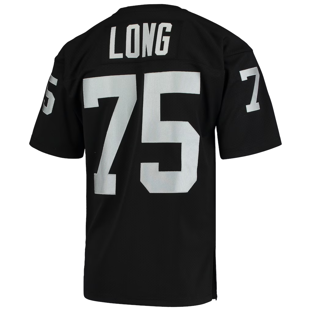 Ndoa LV.Raiders 1983 #75 Howie Long Mitchell & Ness Black Authentic Throwback Retired Player Stitched Puhic Jersey
