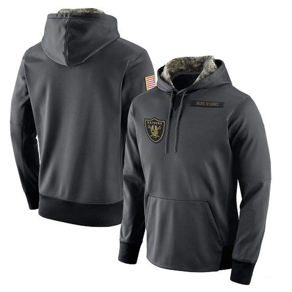 Ndoa LV.Raiders Gray Pullover Hoodies Home Game Blank Player Stitched Jerseys