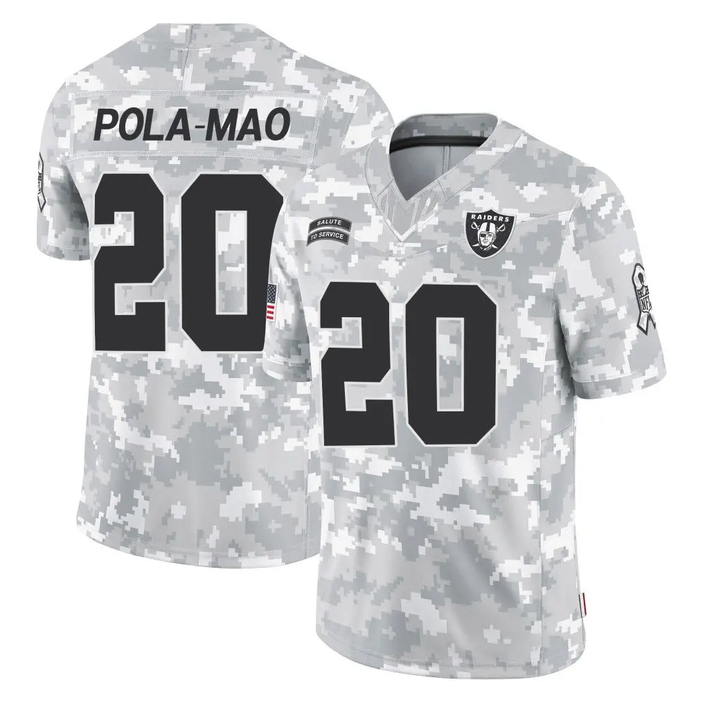 Ndoa LV.Raiders #20 Isaiah Pola-Mao Player Arctic Camo Salute To Service Limited Game Stitched Jerseys