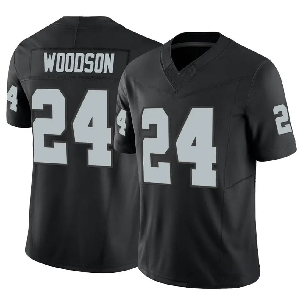 Ndoa LV.Raiders #24 Charles Woodson Player Black Vapor F.U.S.E Limited Stitched Jerseys