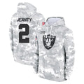 Ndoa LV.Raiders #2 Ashton Jeanty Player Arctic Camo Salute to Service Hoodies Limited Game Stitched Jerseys