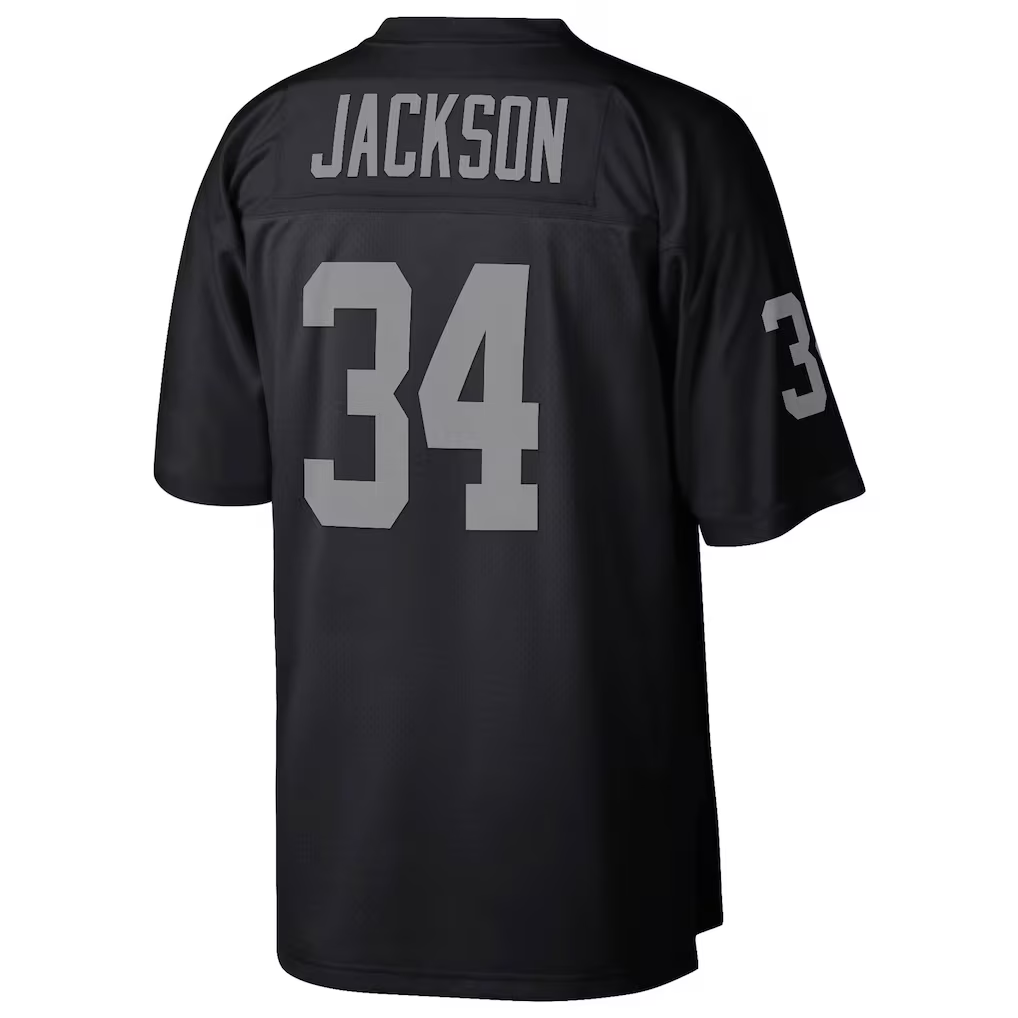 Ndoa LV.Raiders #34 Bo Jackson Mitchell & Ness Black Legacy Replica Stitched Jerseys