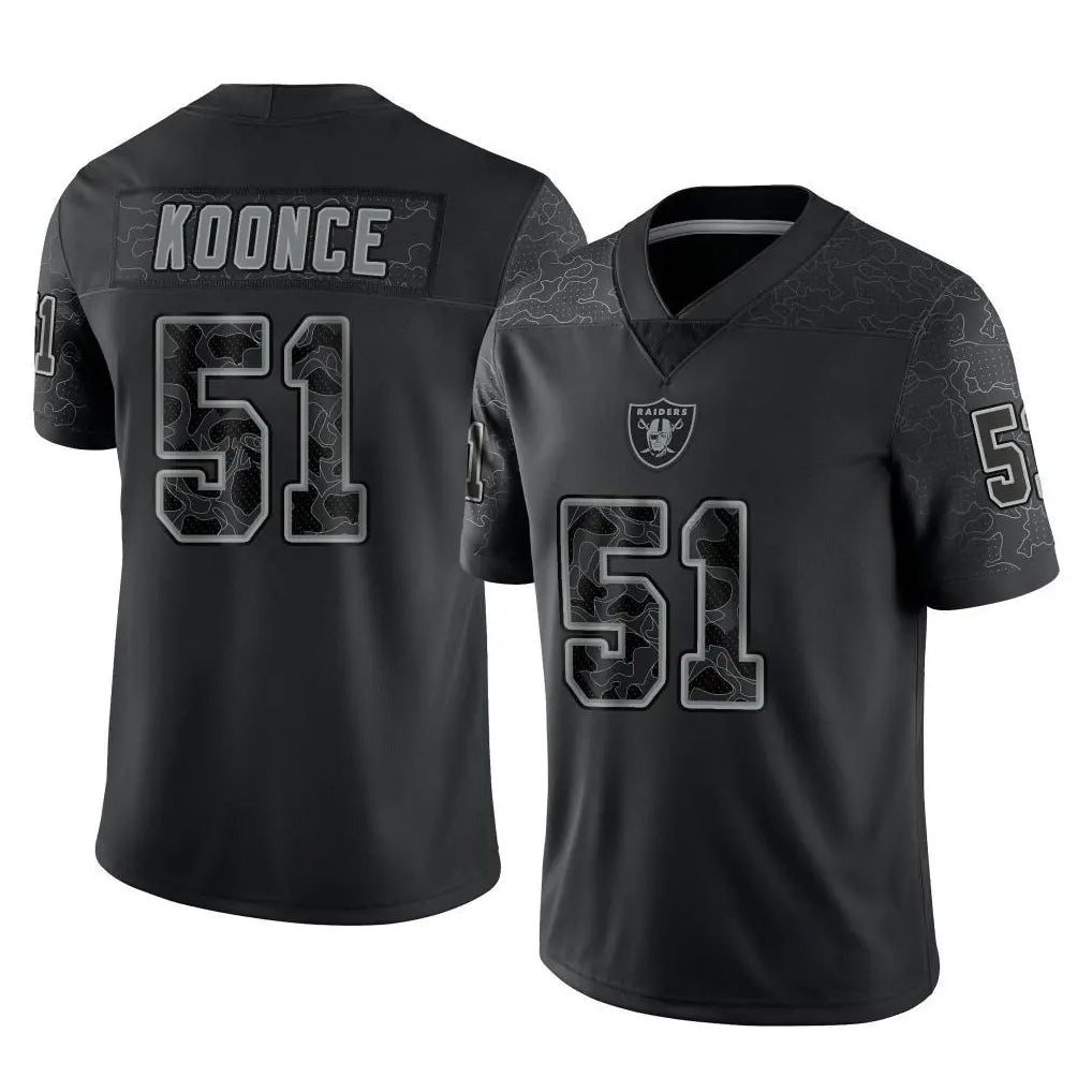 Ndoa LV.Raiders #51 Malcolm Koonce Player Black Reflective Limited Game Stitched Jerseys
