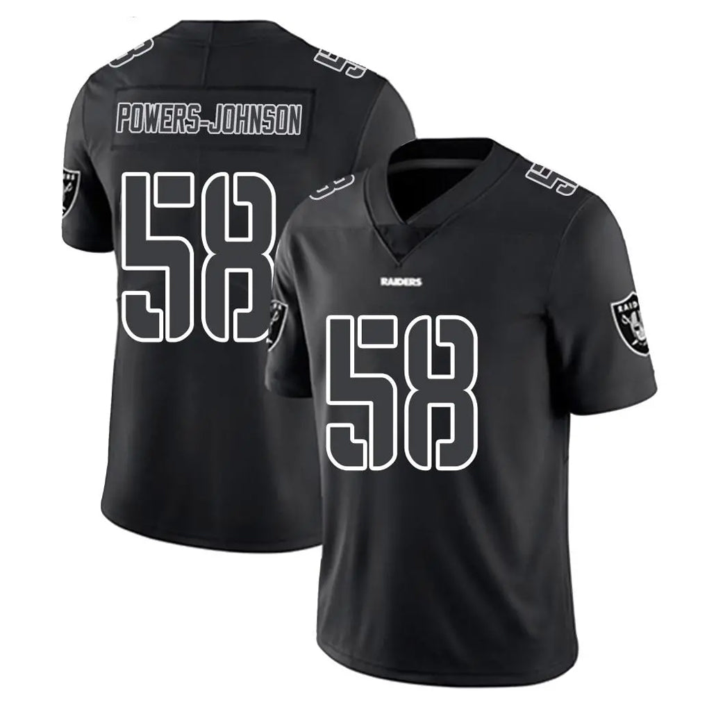 Ndoa LV.Raiders #58 Jackson Powers-Johnson Player Black Limited Black Impact Home Game Stitched Jerseys