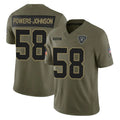 Ndoa LV.Raiders #58 Jackson Powers-Johnson Player Olive 2025 Salute To Service Limited Game Stitched Jerseys