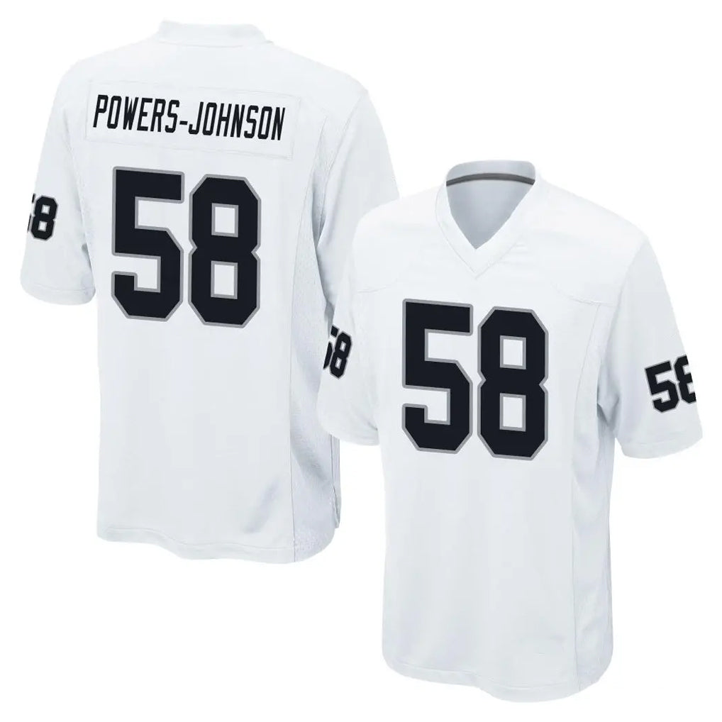 Ndoa LV.Raiders #58 Jackson Powers-Johnson Player White Home Game Stitched Jerseys