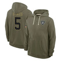 Ndoa LV.Raiders #5 Eric Stokes Player Olive Salute to Service Pullover Hoodies Limited Stitched Jerseys