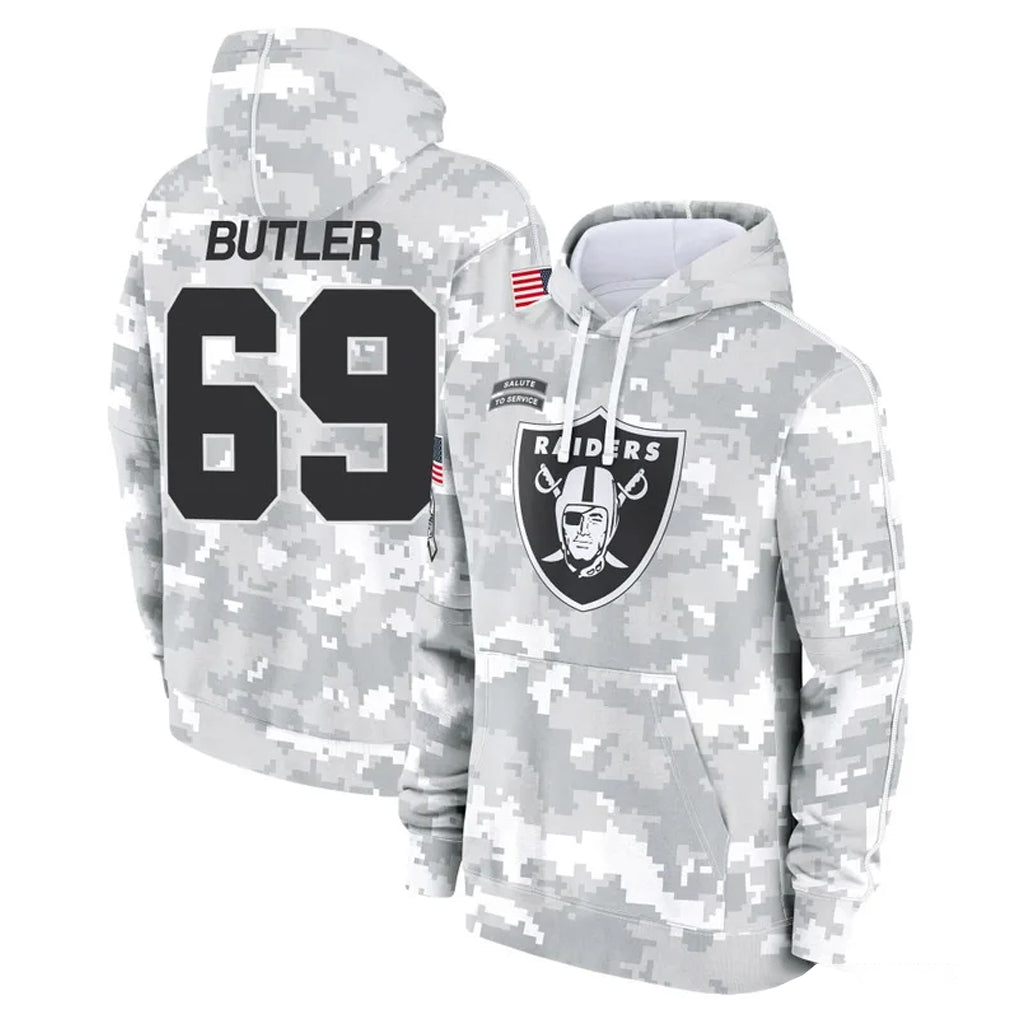 Ndoa LV.Raiders #69 Adam Butler Player Arctic Camo Salute to Service Hoodies Limited Game Stitched Jerseys
