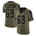 Ndoa LV.Raiders #69 Adam Butler Player Olive Salute To Service Limited Game Stitched Jerseys