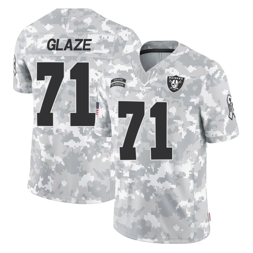 Ndoa LV.Raiders #71 DJ Glaze Player Arctic Camo Salute To Service Limited Game Stitched Jerseys