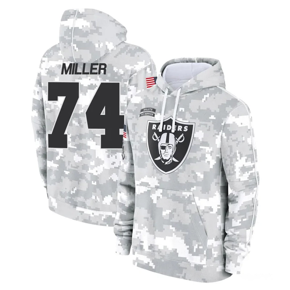 Ndoa LV.Raiders #74 Kolton Miller Player Arctic Camo Salute to Service Hoodies Limited Game Stitched Jerseys