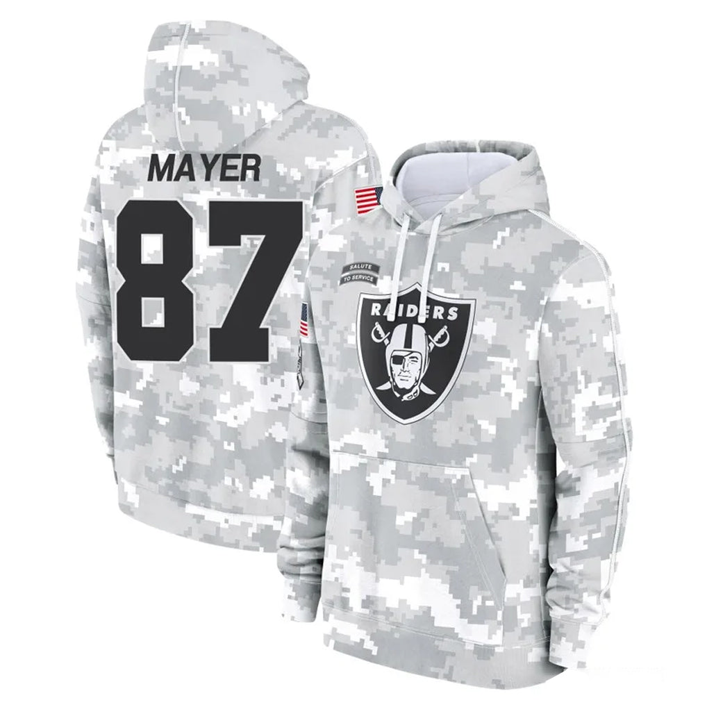Ndoa LV.Raiders #87 Michael Mayer Player Arctic Camo Salute to Service Hoodies Limited Game Stitched Jerseys