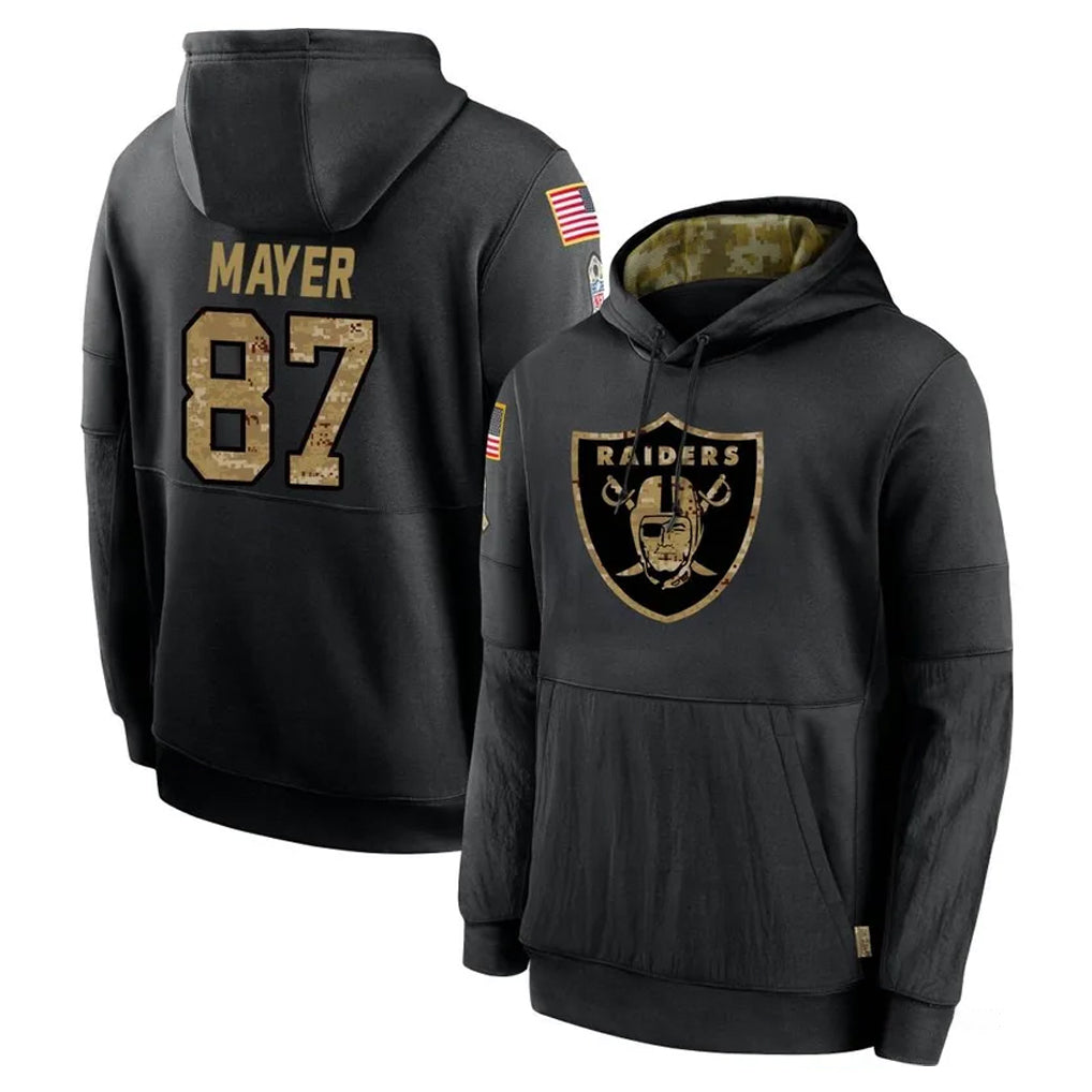 Ndoa LV.Raiders #87 Michael Mayer Player Black Salute to Service Hoodies Limited Game Stitched Jerseys