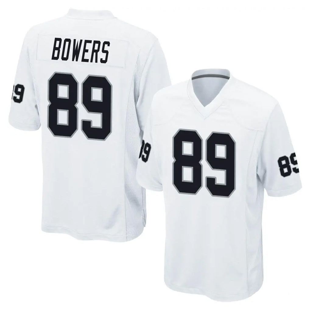 Ndoa LV.Raiders #89 Brock Bowers Player White Home Game Stitched Jerseys