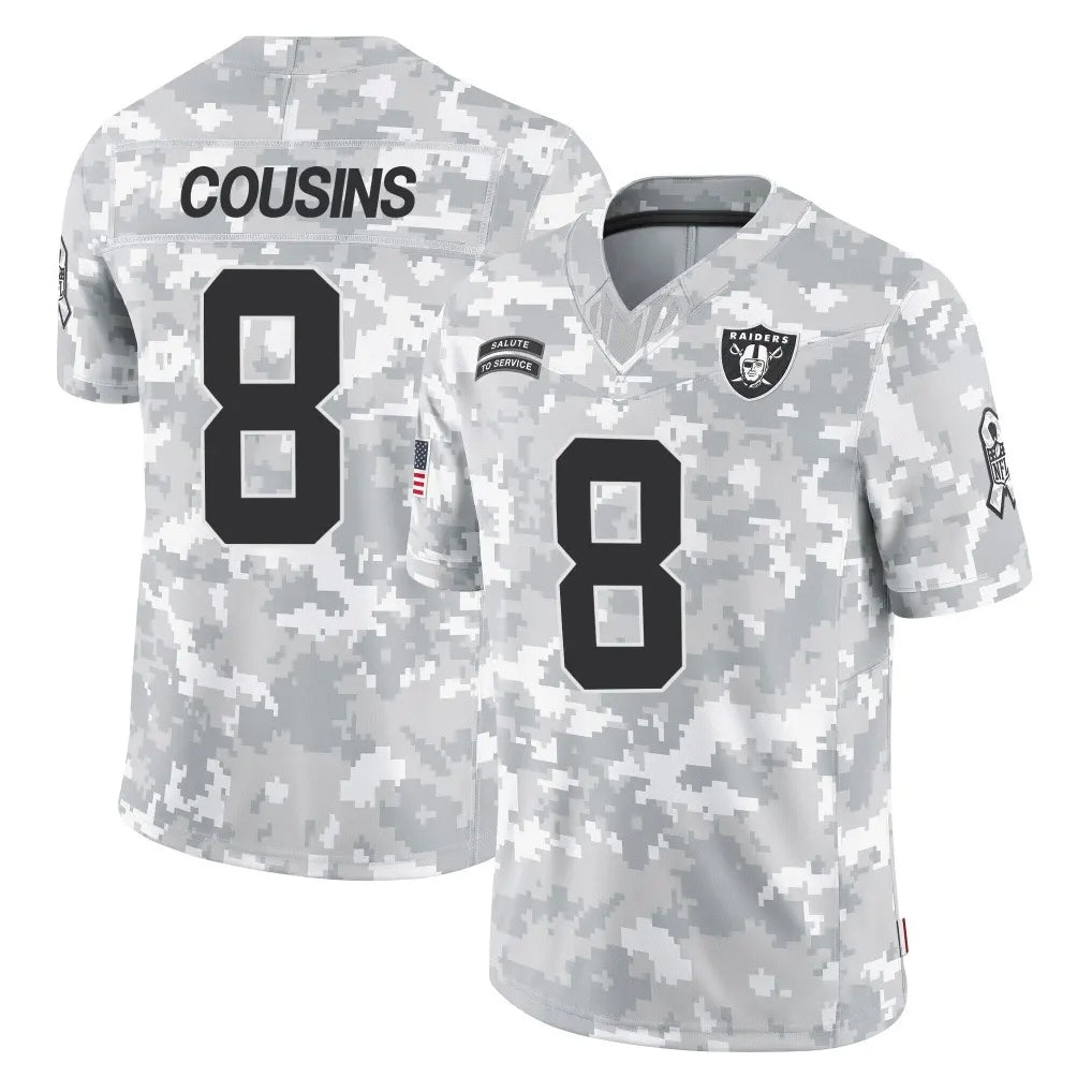Ndoa LV.Raiders #8 Kirk Cousins Player Arctic Camo Salute To Service Limited Game Stitched Jerseys