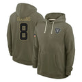 Ndoa LV.Raiders #8 Kirk Cousins Player Olive Salute to Service Pullover Hoodies Limited Stitched Jerseys