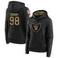 Ndoa LV.Raiders #98 Maxx Crosby Player Salute to Service Black Hoodies Stitched Jerseys