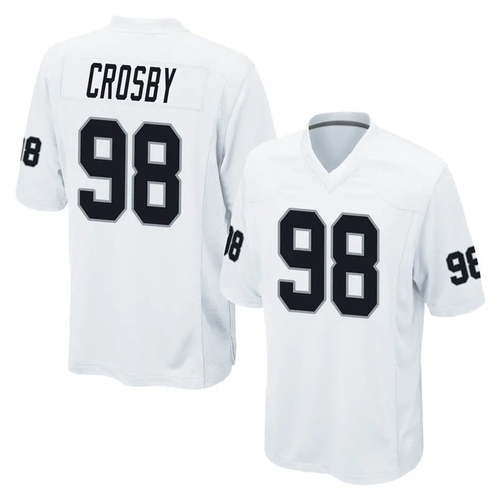 Ndoa LV.Raiders #98 Maxx Crosby Player White Home Game Stitched Jerseys