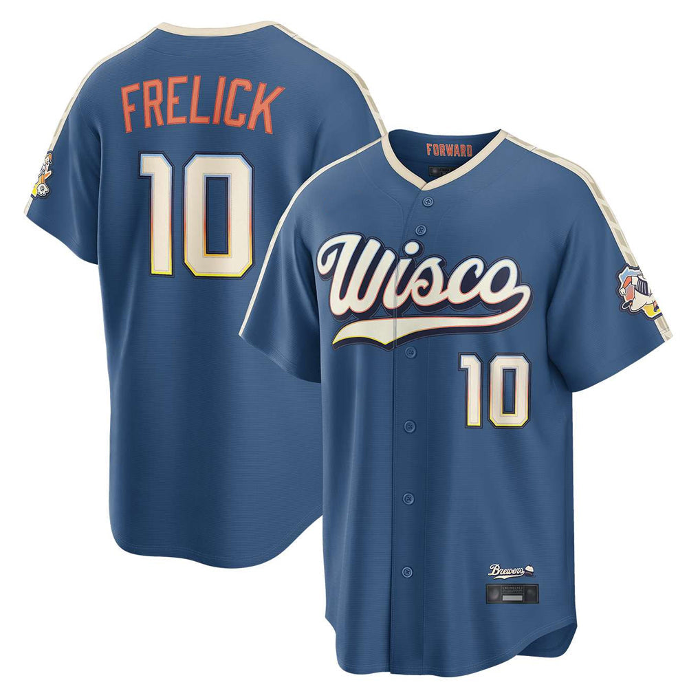 Ndoa M.Brewers #10 Sal Frelick Player Blue 2026 City Connect Home Game Stitched Jerseys
