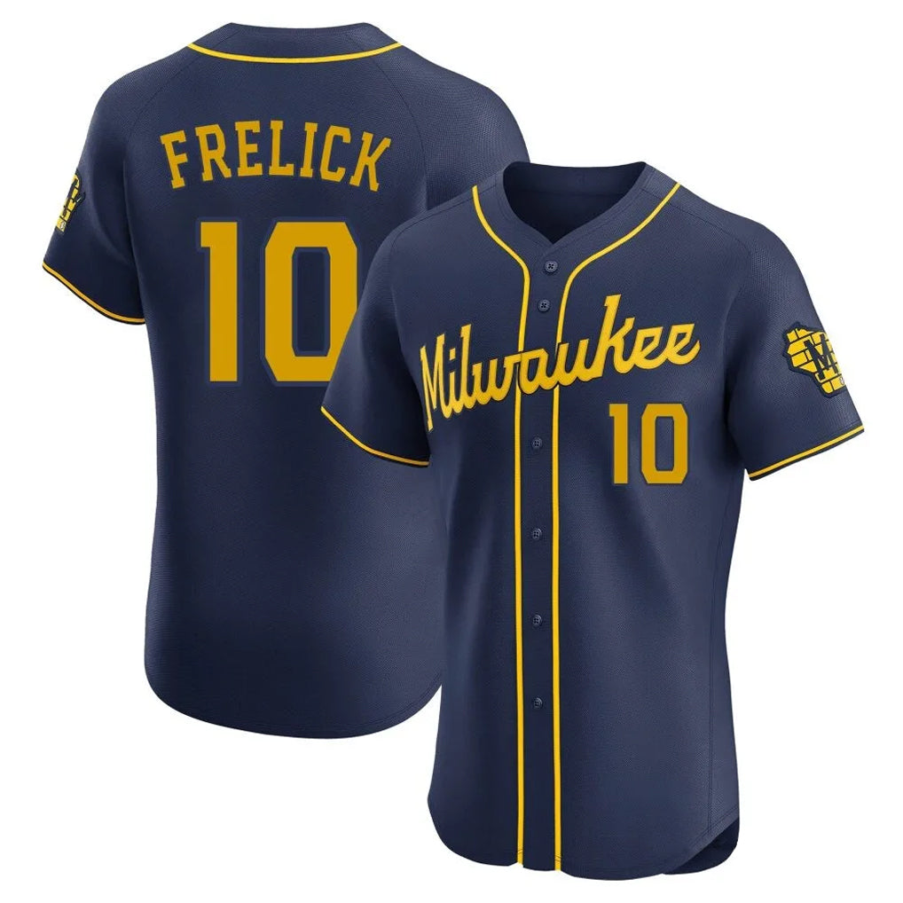 Ndoa M.Brewers #10 Sal Frelick Player Navy Home Limited Elite Stitched Jerseys