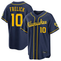 Ndoa M.Brewers #10 Sal Frelick Player Navy Home Stadium Game Stitched Jerseys