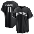 Ndoa M.Brewers #11 Jackson Chourio Player Black Game Home Stitched Jerseys