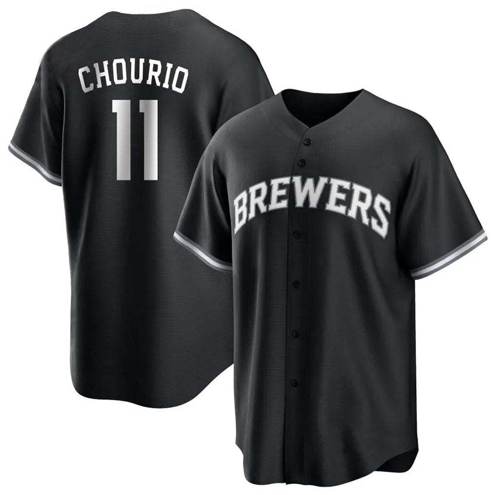 Ndoa M.Brewers #11 Jackson Chourio Player Black Game Home Stitched Jerseys