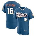 Ndoa M.Brewers #16 Blake Perkins Player Blue 2026 City Connect Home Limited Elite Stitched Jerseys