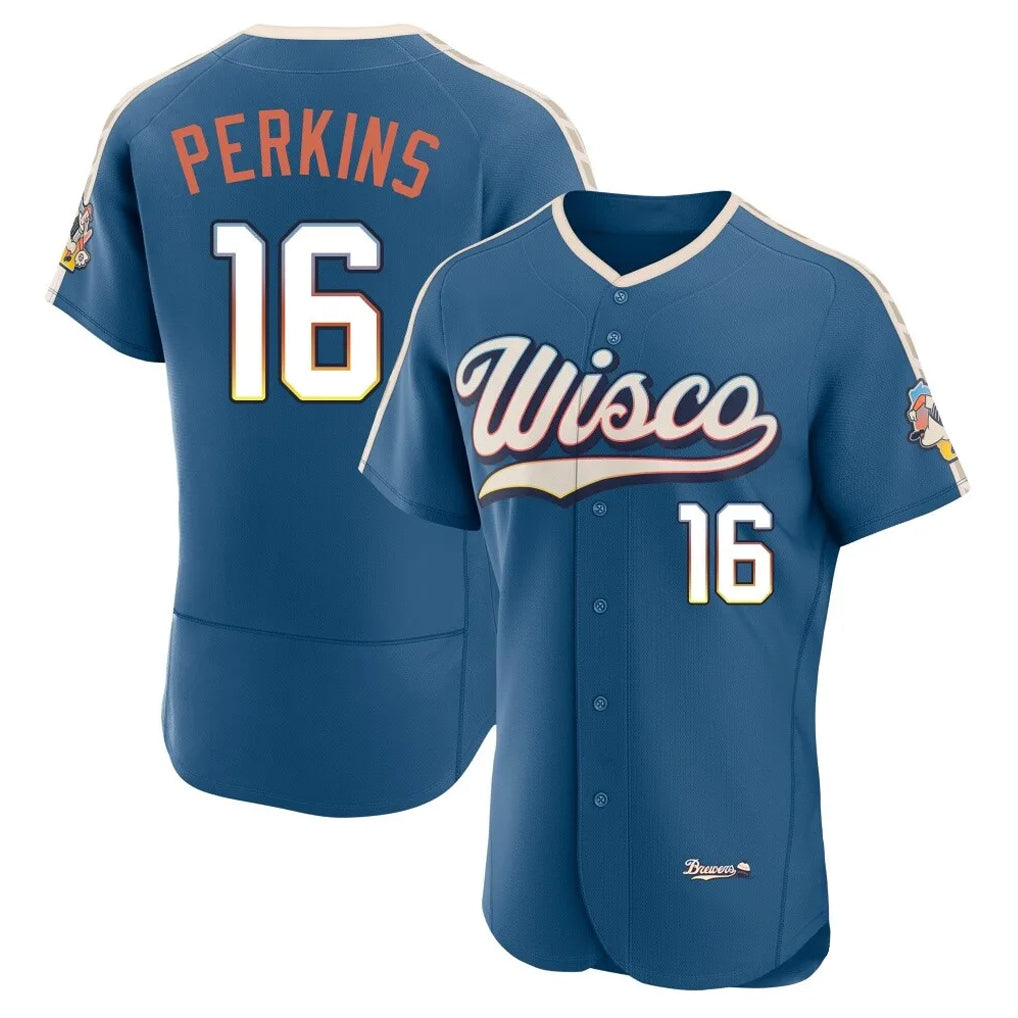 Ndoa M.Brewers #16 Blake Perkins Player Blue 2026 City Connect Home Limited Elite Stitched Jerseys