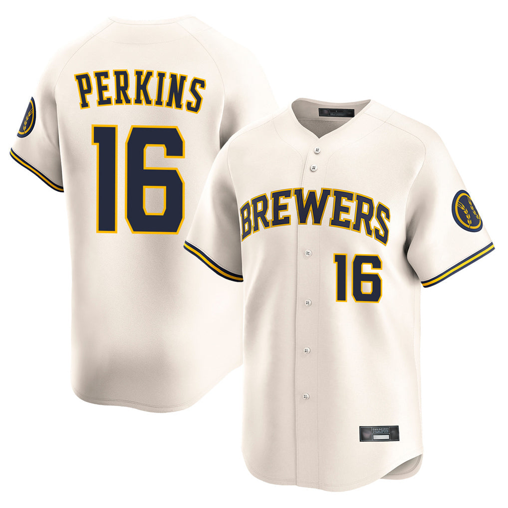 Ndoa M.Brewers #16 Blake Perkins Player Cream Home Limited Game Stitched Jerseys