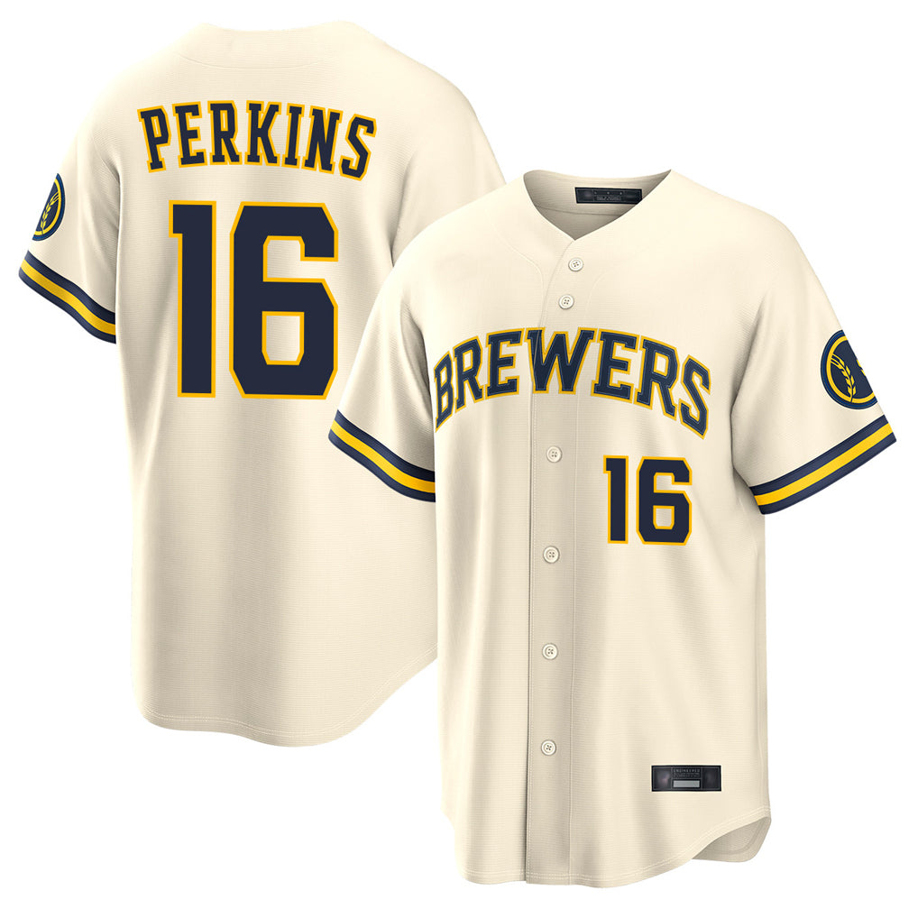 Ndoa M.Brewers #16 Blake Perkins Player Cream Home Limited Stitched Jerseys
