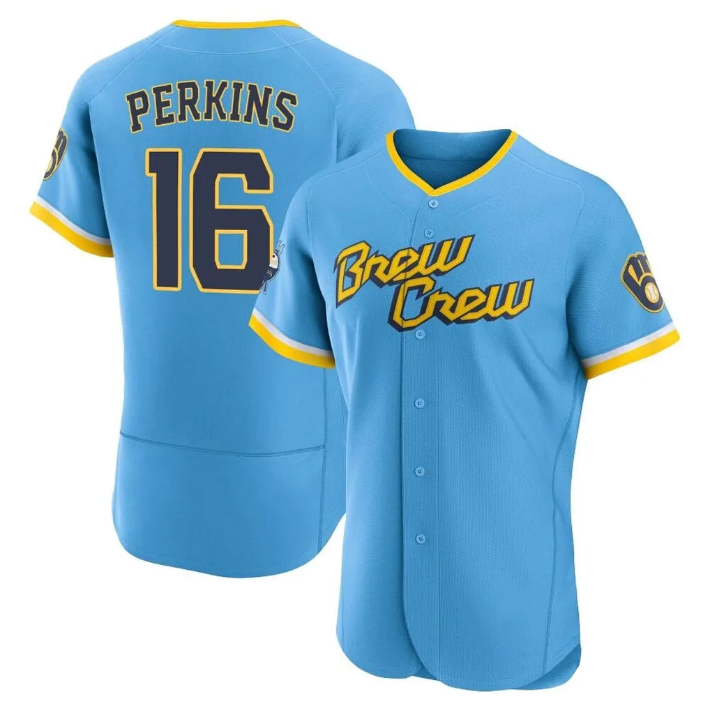 Ndoa M.Brewers #16 Blake Perkins Player Light Blue City Connect Home Limited Elite Stitched Jerseys
