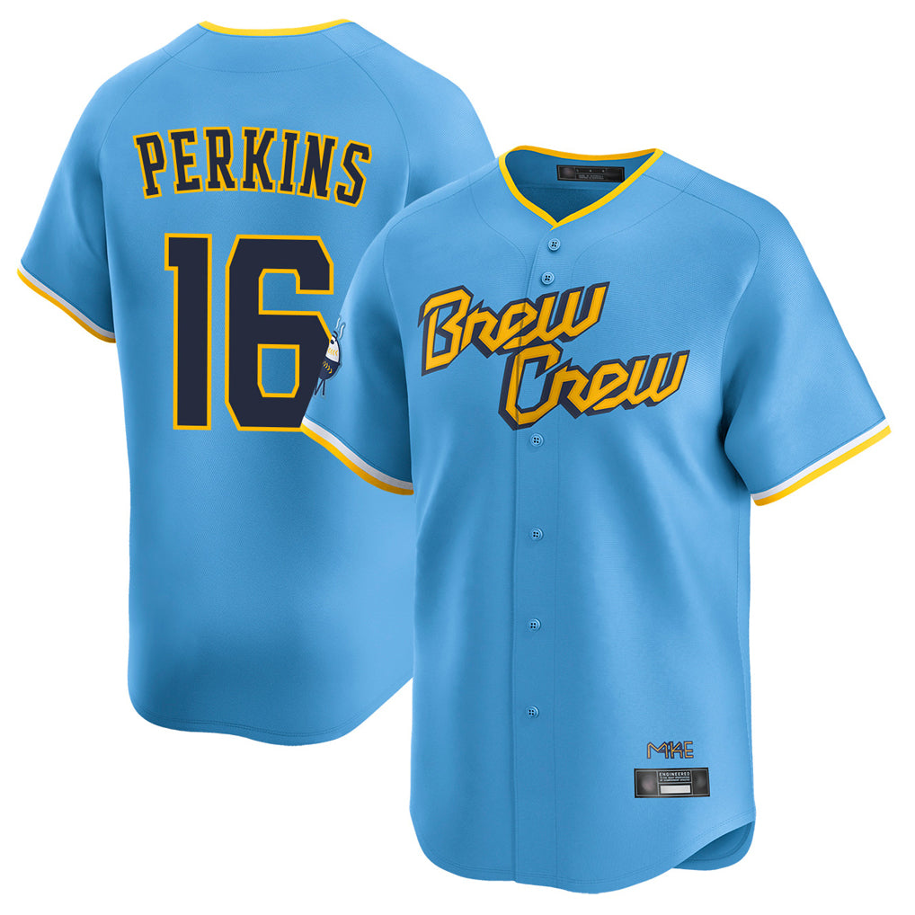 Ndoa M.Brewers #16 Blake Perkins Player Light Blue City Connect Home Limited Stitched Jerseys