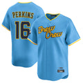 Ndoa M.Brewers #16 Blake Perkins Player Light Blue Road Stadium Game Stitched Jerseys