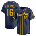 Ndoa M.Brewers #16 Blake Perkins Player Navy Home Limited Stitched Jerseys