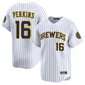 Ndoa M.Brewers #16 Blake Perkins Player White Stripes Home Limited Game Stitched Jerseys