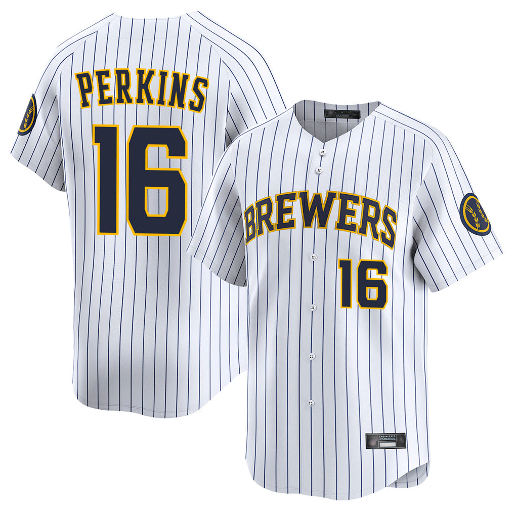 Ndoa M.Brewers #16 Blake Perkins Player White Stripes Home Limited Game Stitched Jerseys