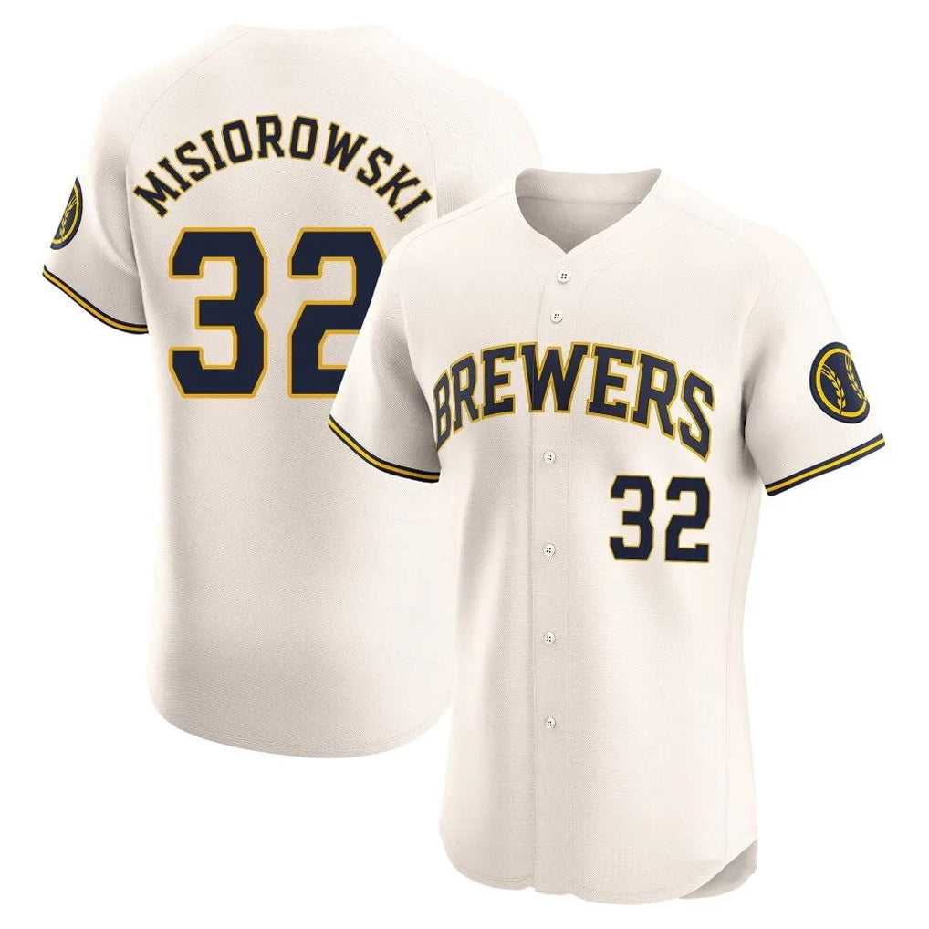 Ndoa M.Brewers #32 Jacob Misiorowski Player Cream Home Limited Elite Stitched Jerseys