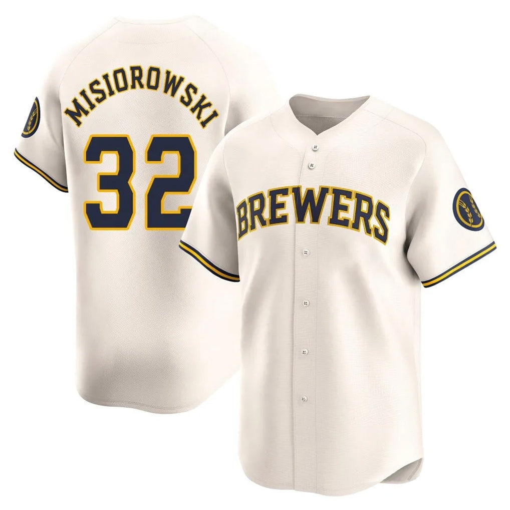 Ndoa M.Brewers #32 Jacob Misiorowski Player Cream Limited Game Stitched Jerseys