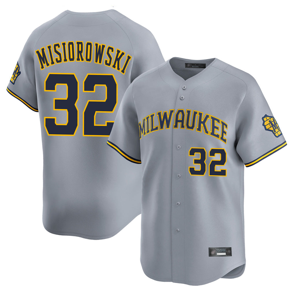 Ndoa M.Brewers #32 Jacob Misiorowski Player Gray Home Limited Stitched Jerseys