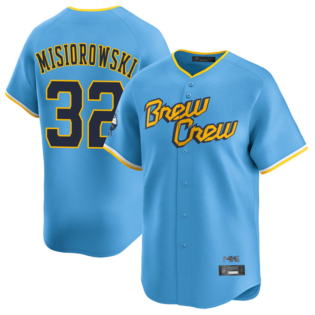Ndoa M.Brewers #32 Jacob Misiorowski Player Light Blue City Connect Home Limited Stitched Jerseys
