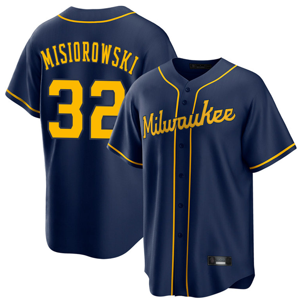 Ndoa M.Brewers #32 Jacob Misiorowski Player Navy Home Game Stitched Jerseys