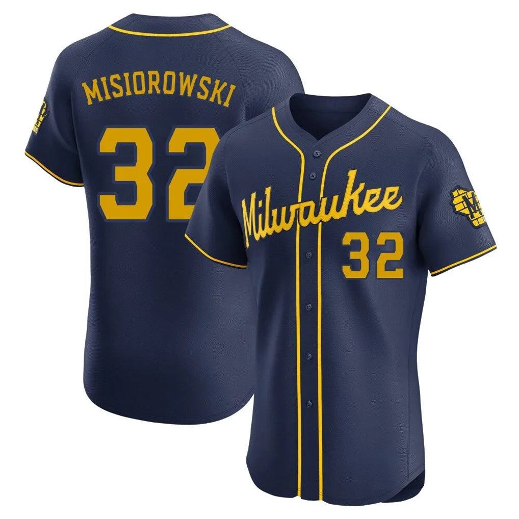 Ndoa M.Brewers #32 Jacob Misiorowski Player Navy Home Limited Elite Stitched Jerseys