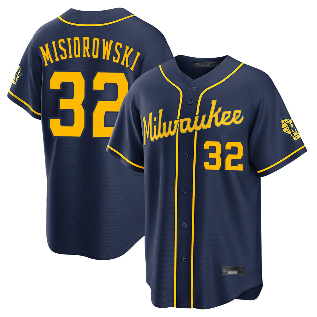 Ndoa M.Brewers #32 Jacob Misiorowski Player Navy Home Stadium Game Stitched Jerseys
