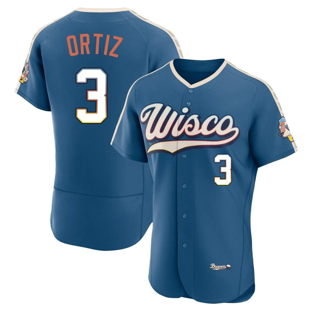 Ndoa M.Brewers #3 Joey Ortiz Player Blue 2026 City Connect Home Limited Elite Stitched Jerseys