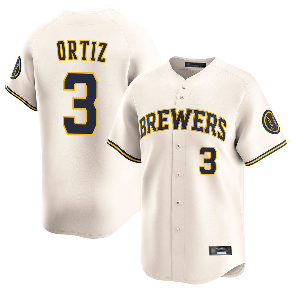 Ndoa M.Brewers #3 Joey Ortiz Player Cream Home Limited Game Stitched Jerseys