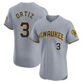 Ndoa M.Brewers #3 Joey Ortiz Player Gray Home Limited Elite Stitched Jerseys