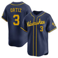 Ndoa M.Brewers #3 Joey Ortiz Player Navy Home Limited Stitched Jerseys