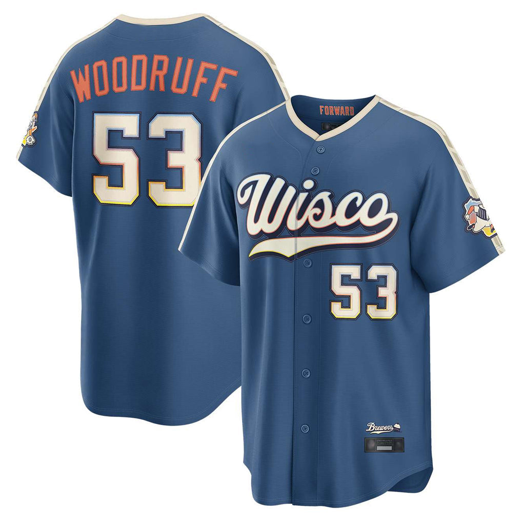 Ndoa M.Brewers #53 Brandon Woodruff Player Blue 2026 City Connect Home Game Stitched Jerseys