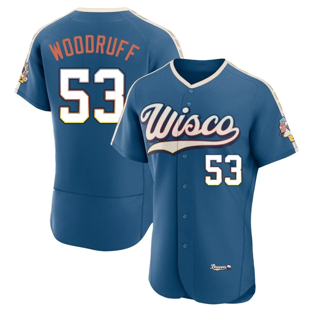 Ndoa M.Brewers #53 Brandon Woodruff Player Blue 2026 City Connect Home Limited Elite Stitched Jerseys